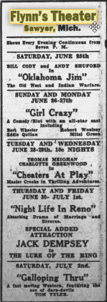 Flynn Theatre - 24 Jun 1932 Ad (newer photo)